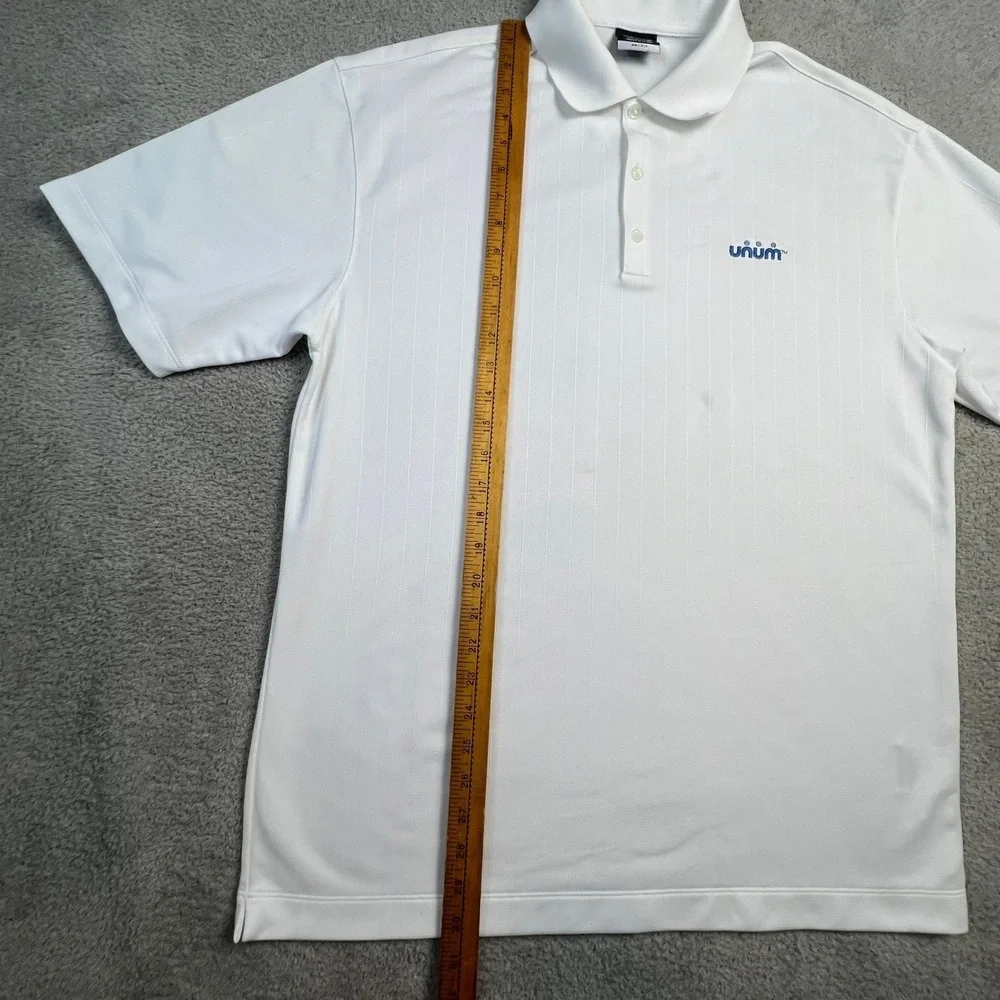 Nike Golf Dri Fit White Mens Polo Large Shirt Embroidered Unum Logo - Picture 5 of 11